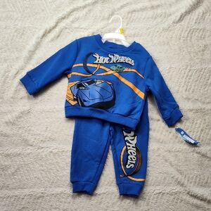 Hot Wheels Child's 12 Months Sweatpants And Sweatshirt Combo Set New